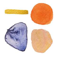 Abstract modern watercolor brush. Colorful watercolor Illustration isolated on white background. Wedding card. Minimal business card, poster, logo.