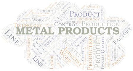 Fototapeta premium Metal Products word cloud create with text only.