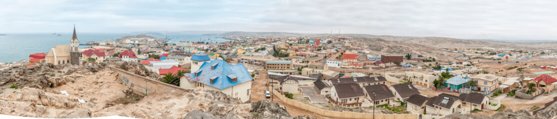 Panorama of Luderitz as seen from hill behind Goerke House