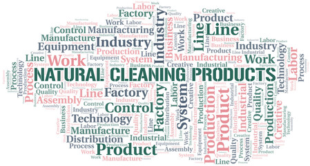 Natural Cleaning Products word cloud create with text only.