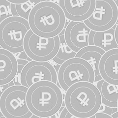 Russian ruble silver coins seamless pattern. Unequ