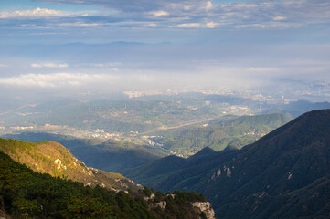 Beautiful Mountain Lu geopark landscapes in late autumn, Jiujiang, Jiangxi, China