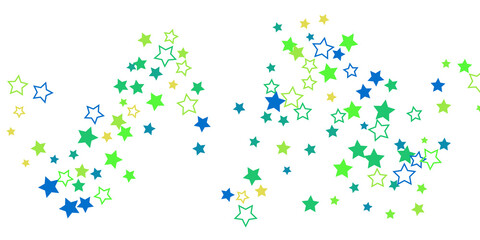 Shooting stars confetti. Multi-colored stars. Holiday background. Abstract texture on a white background. Design element. Vector illustration, EPS 10.	