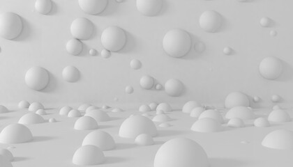 Spheres background. Abstract wallpaper. Geometric shapes. Trendy modern illustration. 3d rendering. abstract balls backdrop.