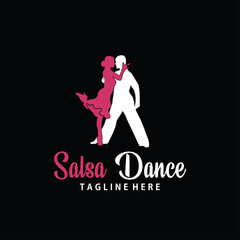 Obraz premium salsa dance logo design illustration icon vector 