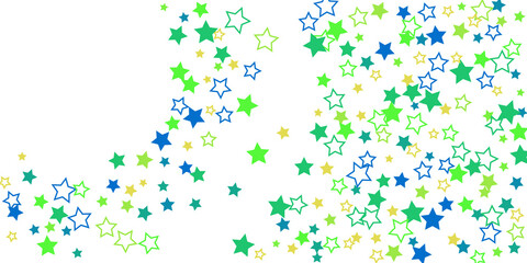 Shooting stars confetti. Multi-colored stars. Holiday background. Abstract texture on a white background. Design element. Vector illustration, EPS 10.	