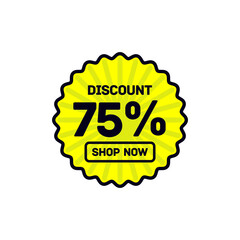 75 percent discount abstract yellow vector eps