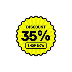 35 percent discount abstract yellow vector eps