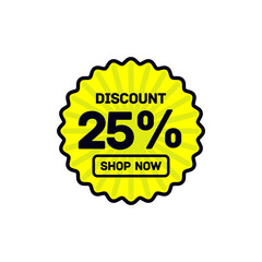 25 percent discount abstract yellow vector eps