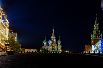 Fototapeta na wymiar Red Square by night - 9 may