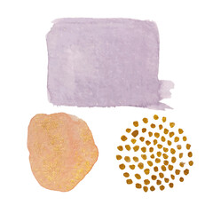 Abstract modern watercolor brush. Colorful watercolor Illustration isolated on white background. Wedding card. Minimal business card, poster, logo.