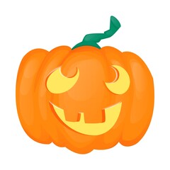 Scary Jack O Lantern halloween pumpkin with candle light inside