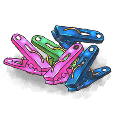 洗濯ばさみがたくさんあるイラスト