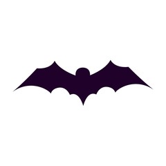 Halloween bat icon silhouette vector illustration.