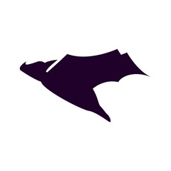 Halloween bat icon silhouette vector illustration.