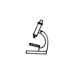 Single vector doodle element isolated on white background. Microscope
