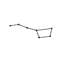 Single vector doodle element isolated on white background. Ursa Major constellation