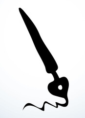 The pen writes on paper. Vector drawing