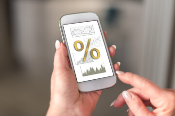 Interest rates concept on a smartphone