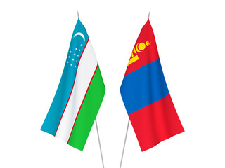 Uzbekistan and Mongolia flags