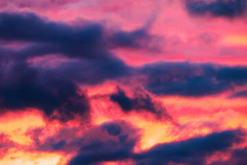 Twilight sky and cloud at sunset