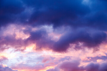 Twilight sky and cloud at sunset