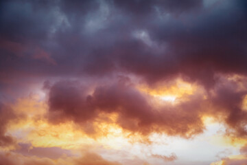Naklejka na ściany i meble Twilight sky and cloud at sunset