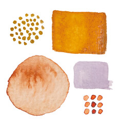 Abstract modern watercolor brush. Colorful watercolor Illustration isolated on white background. Wedding card. Minimal business card, poster, logo.