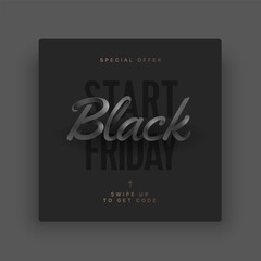 Black friday sale for social media. Screen backdrop for instagram stories and post, mobile app, banners, cards. Stories template.