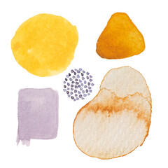 Abstract modern watercolor brush. Colorful watercolor Illustration isolated on white background. Wedding card. Minimal business card, poster, logo.