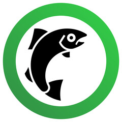 Obraz premium Fishing allowed sign, modern round sticker, vector illustration