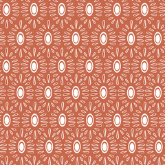 Bohemian, modern boho chic seamless pattern with hand drawn flowers,abstract shapes in hand drawn style. Vector boho seamless repeating background, digital paper, fabric, wallpaper, stationery