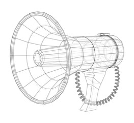 Megaphone concept outline. Vector