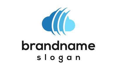 Cloud technology logo design vector