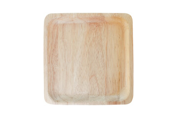 Wood plate (Wooden tray) Isolated on white background with clipping path.