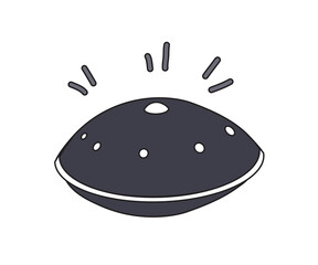 Hand drum on a white background. Cartoon. Vector illustration.