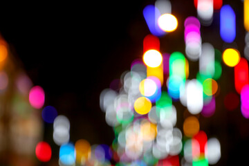 blurred of colorful bokeh light background