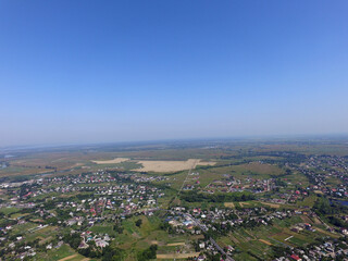 Fototapeta na wymiar Aerial view of the saburb landscape (drone image). Near Kiev