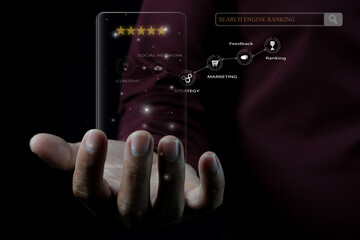 Digital marketing SEO photo concept idea with special infographic content