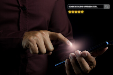 Digital marketing SEO photo concept idea with special infographic content