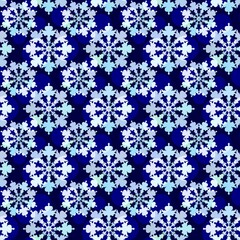 snowflakes on a dark blue background. seamless pattern. winter background.