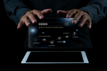 Digital marketing SEO photo concept idea with special infographic content