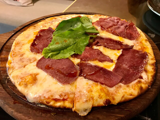 Smoked Rib Pizza served at Local Italian Restaurant.