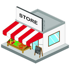 A fruit and vegetable shop serves customers who need products.