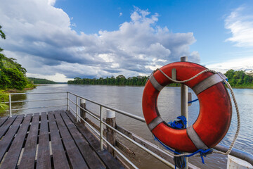 The Suriname River In The Amazon, Cloudy Overcast.