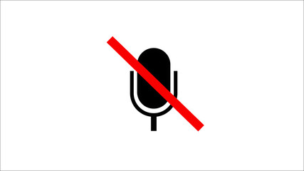 microphone, block sign Line style which can easily modify or edit