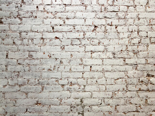 White rustic brick wall decor