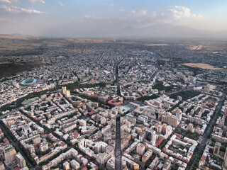 Aerial view of the Yerevan City, Capital of Armenia