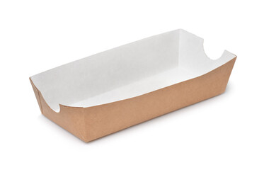 Empty paper hot dog tray