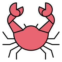Crab icon, Summer vacation related vector